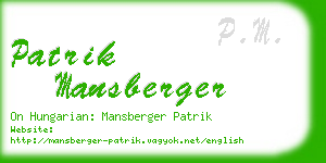 patrik mansberger business card